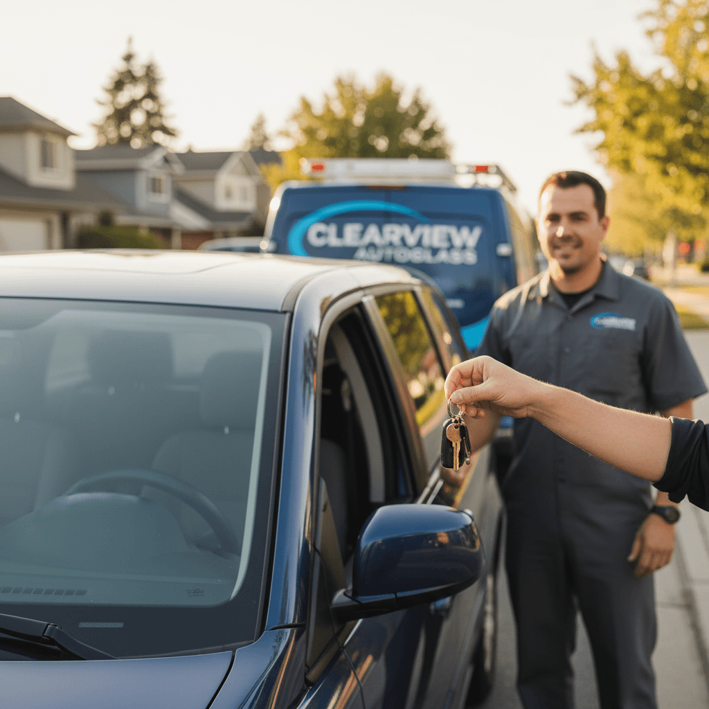 Customer receiving keys after mobile replacement